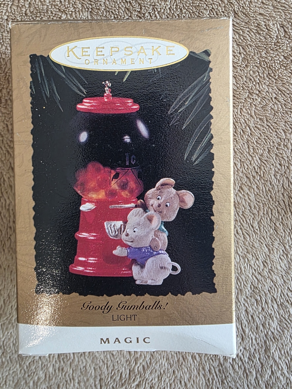 Hallmark Keepsake Goody Gumballs Magic Light Up Ornament 1995 Vintage Untested